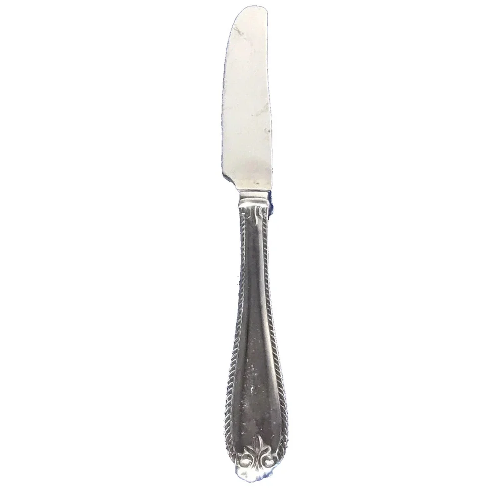 Dinner Knife : Lenox Tudor Bead Stainless Rope Edge Glossy Stainless 9 1/4”